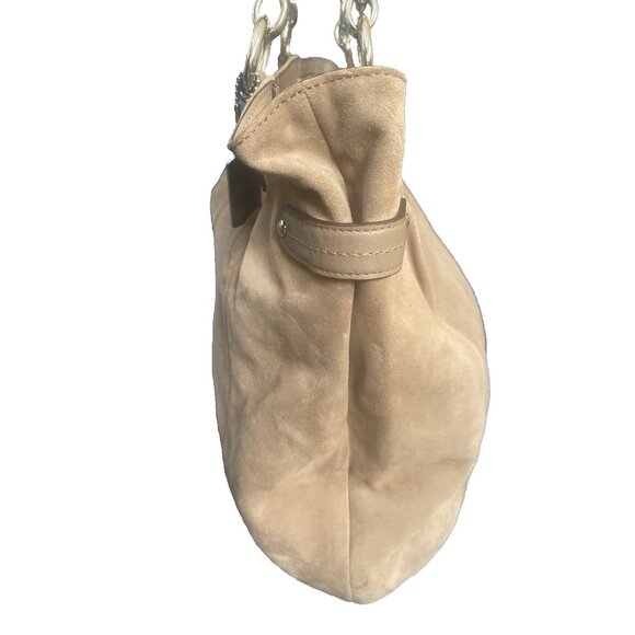 Coach Brown Slouch Suede Leather Hobo Shoulder Bag Silver Hardware Zip Close COA - Picture 11 of 15